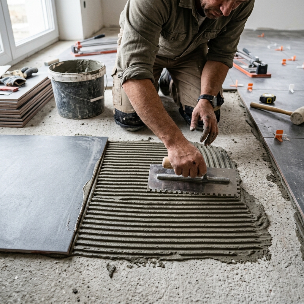 Artisan TS Carrelage - Artisan Carreleur au travail